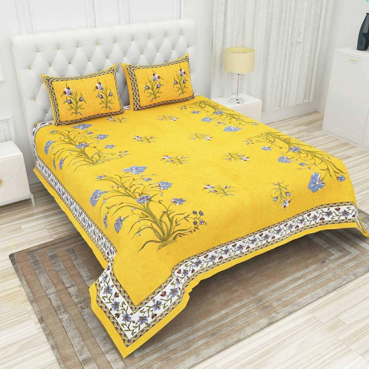     			Navkaar Creation Cotton 1 Double Bedsheet with 2 Pillow Covers ( Multicolor )