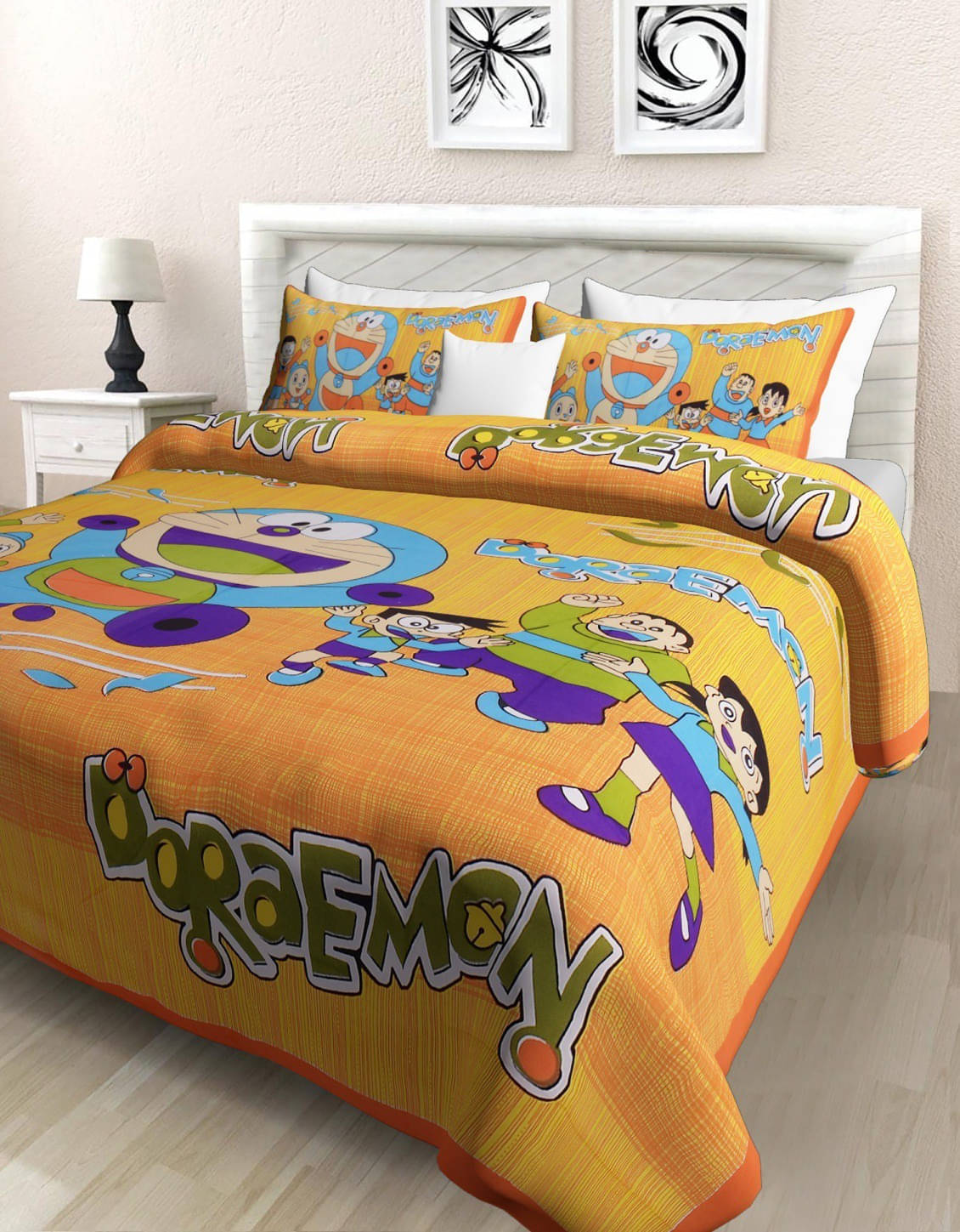Navkaar Creation Cotton 1 Double Bedsheet with 2 Pillow Covers ( Orange ) Navkaar Creation Cotton 1 Double Bedsheet with 2 Pillow Covers ( Orange )