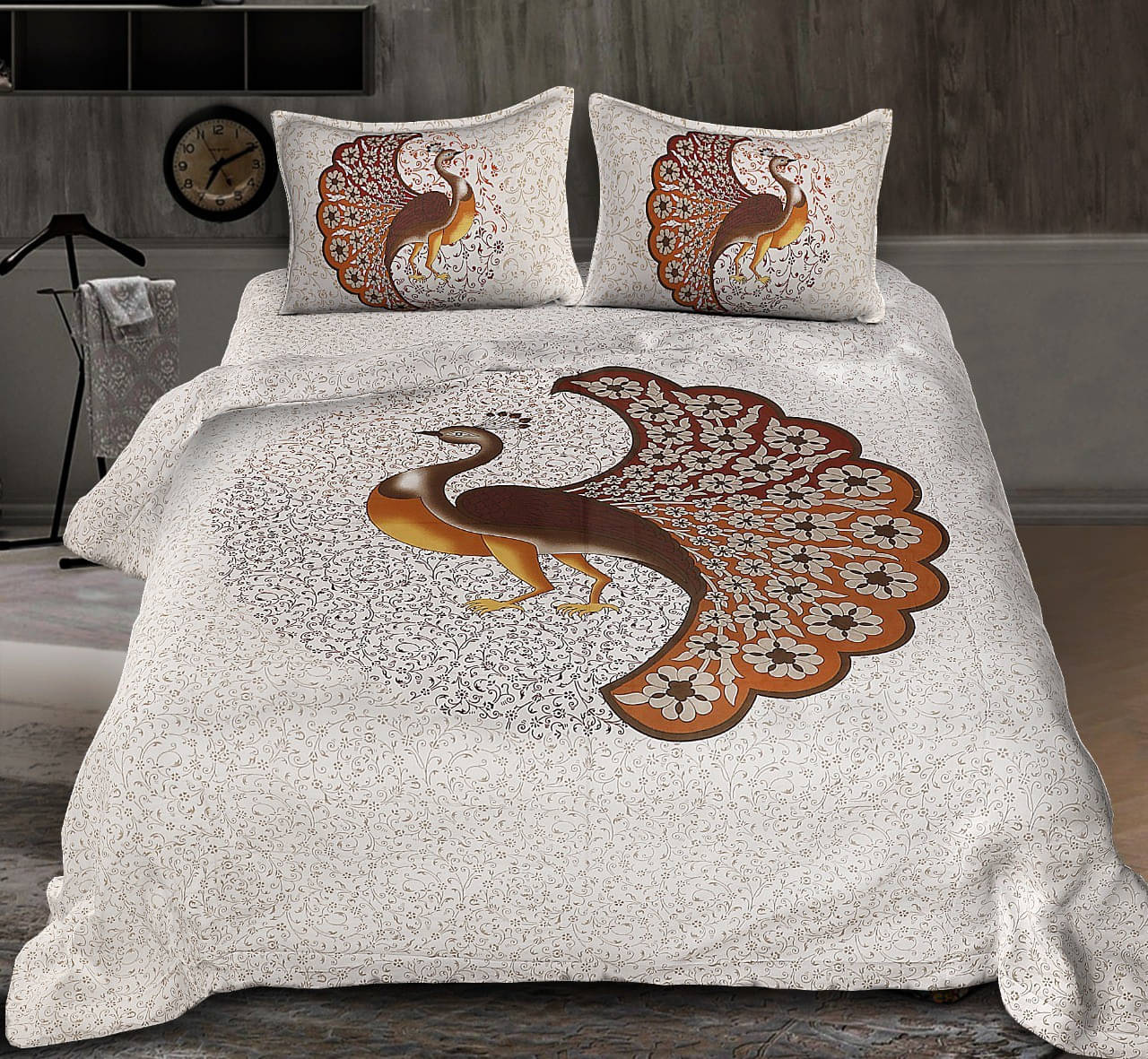 Navkaar Creation Cotton 1 Double Bedsheet with 2 Pillow Covers ( Brown ) Navkaar Creation Cotton 1 Double Bedsheet with 2 Pillow Covers ( Brown )