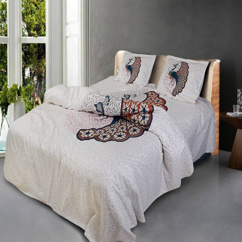 Navkaar Creation Cotton 1 Double Bedsheet with 2 Pillow Covers ( White ) Navkaar Creation Cotton 1 Double Bedsheet with 2 Pillow Covers ( White )