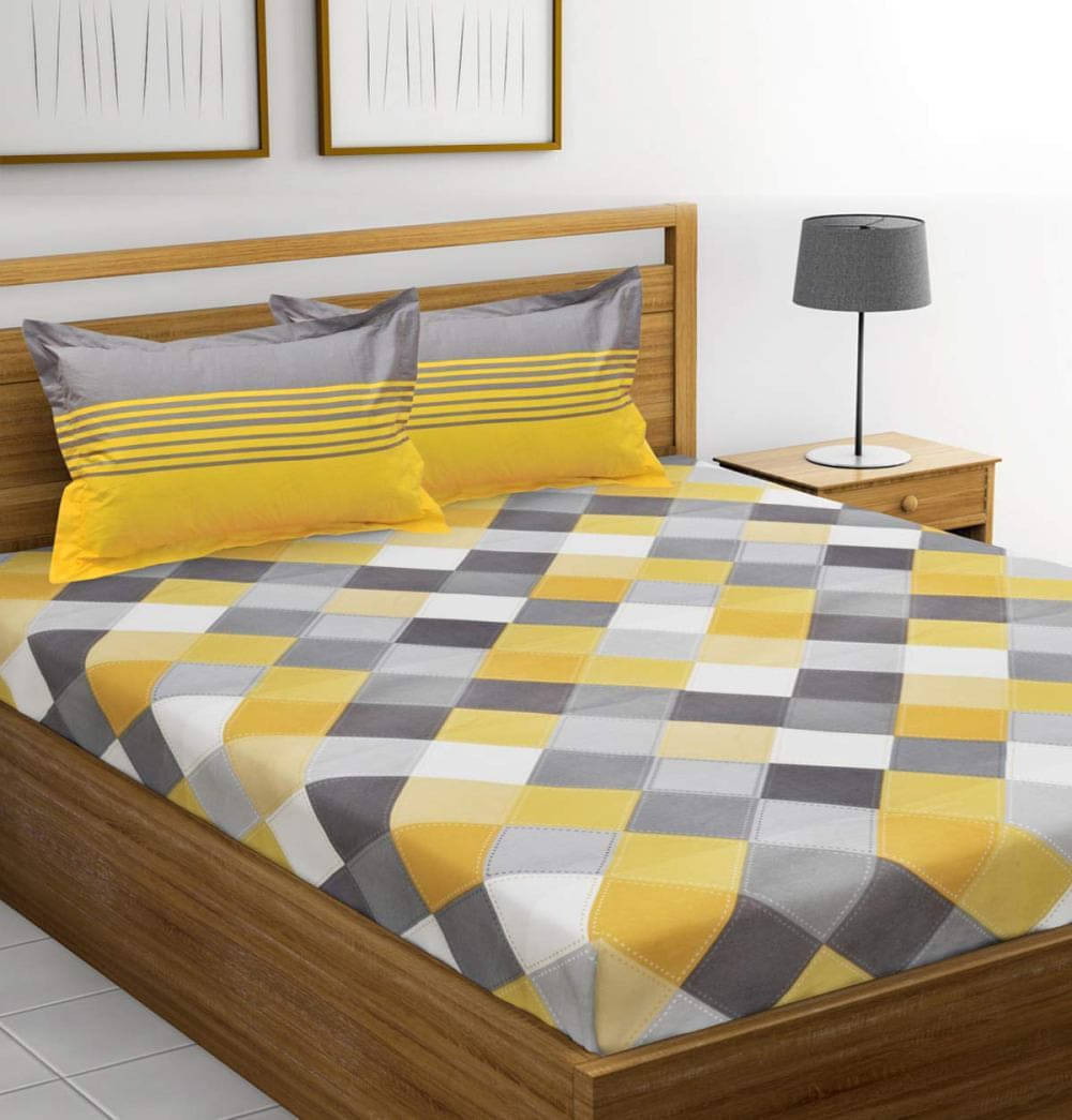     			Navkaar Creation Cotton 1 Double Bedsheet with 2 Pillow Covers ( Multicolor )