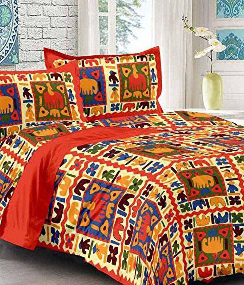 Navkaar Creation Cotton 1 Double Bedsheet with 2 Pillow Covers ( Orange ) Navkaar Creation Cotton 1 Double Bedsheet with 2 Pillow Covers ( Orange )