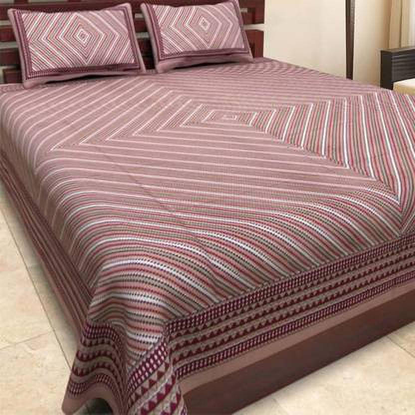     			Navkaar Creation Cotton 1 Double Bedsheet with 2 Pillow Covers ( Multicolor )