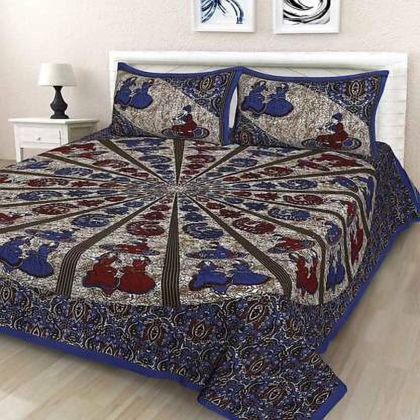 Navkaar Creation Cotton 1 Double Bedsheet with 2 Pillow Covers ( Multicolor ) Navkaar Creation Cotton 1 Double Bedsheet with 2 Pillow Covers ( Multicolor )