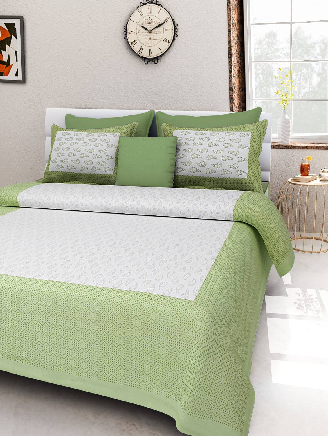 Navkaar Creation Cotton 1 Double Bedsheet with 2 Pillow Covers ( Multicolor ) Navkaar Creation Cotton 1 Double Bedsheet with 2 Pillow Covers ( Multicolor )