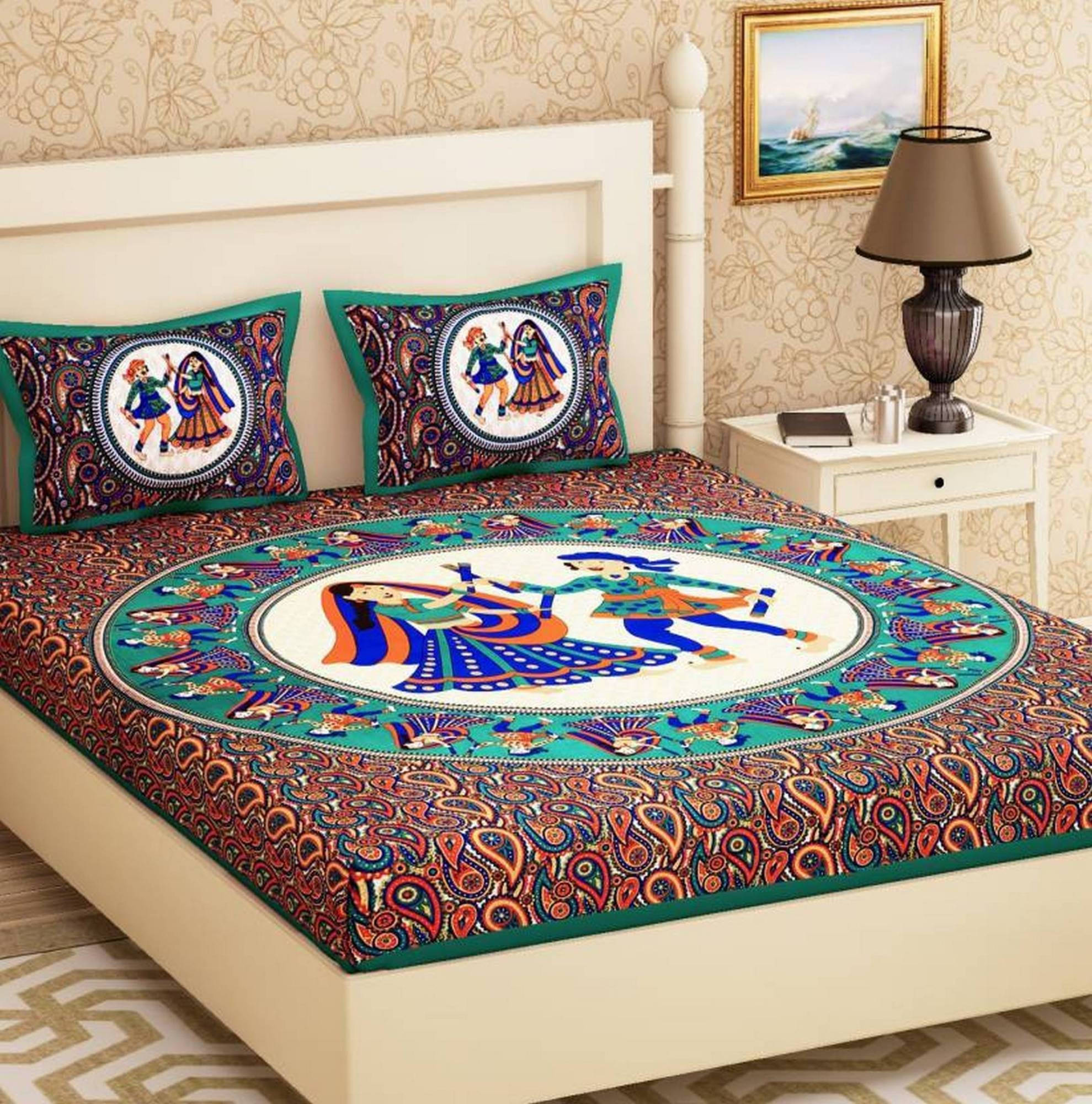 Navkaar Creation Cotton 1 Double Bedsheet with 2 Pillow Covers ( Multicolor ) Navkaar Creation Cotton 1 Double Bedsheet with 2 Pillow Covers ( Multicolor )