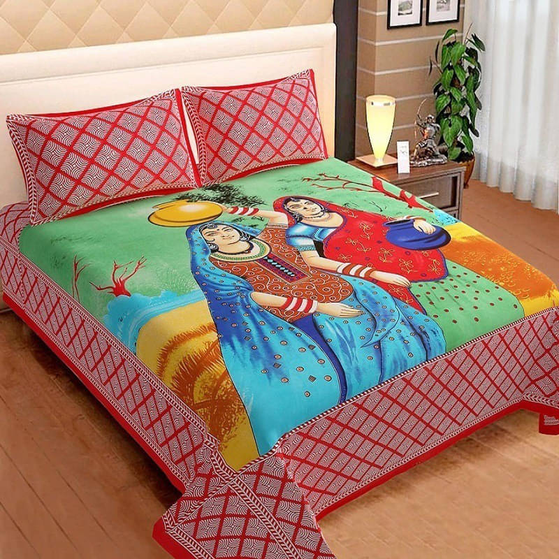 Navkaar Creation Cotton 1 Double Bedsheet with 2 Pillow Covers ( Red ) Navkaar Creation Cotton 1 Double Bedsheet with 2 Pillow Covers ( Red )