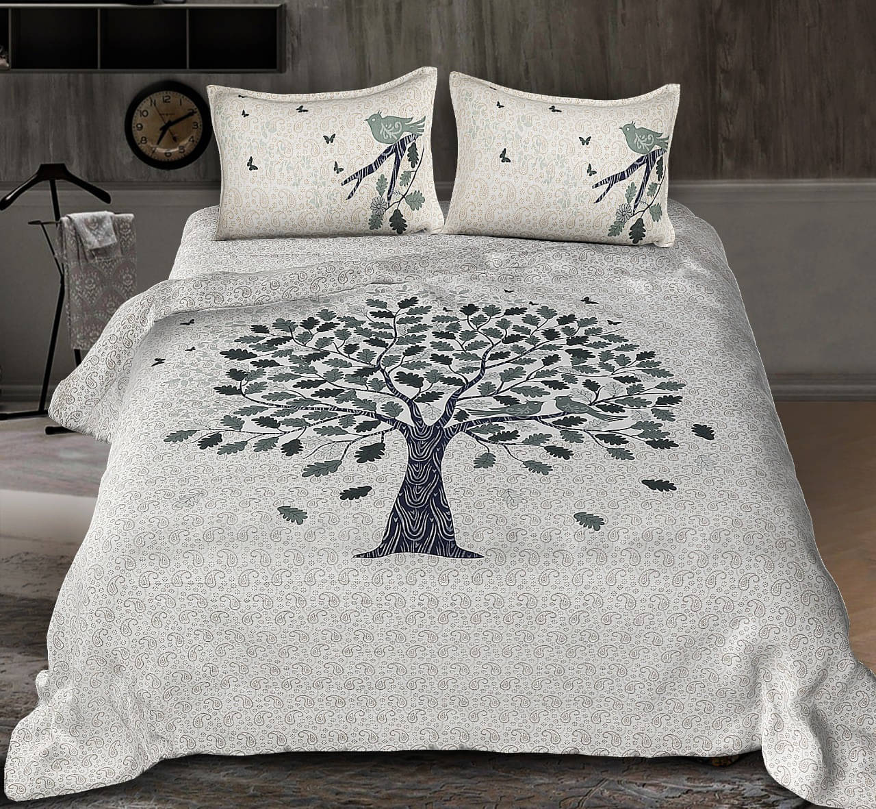Navkaar Creation Cotton 1 Double Bedsheet with 2 Pillow Covers ( Grey ) Navkaar Creation Cotton 1 Double Bedsheet with 2 Pillow Covers ( Grey )