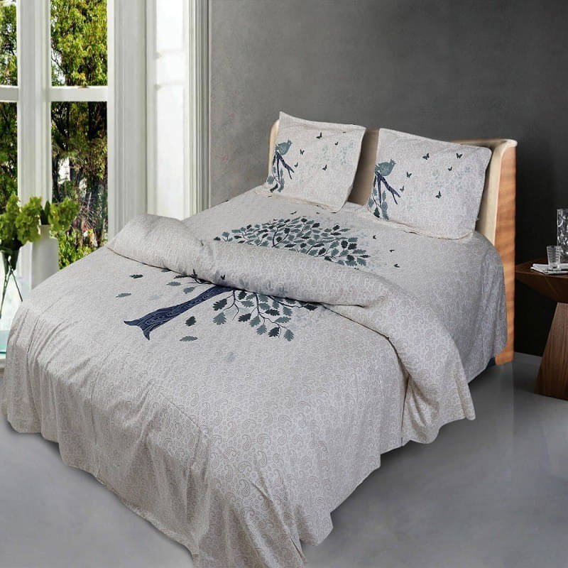     			Navkaar Creation Cotton 1 Double Bedsheet with 2 Pillow Covers ( White )