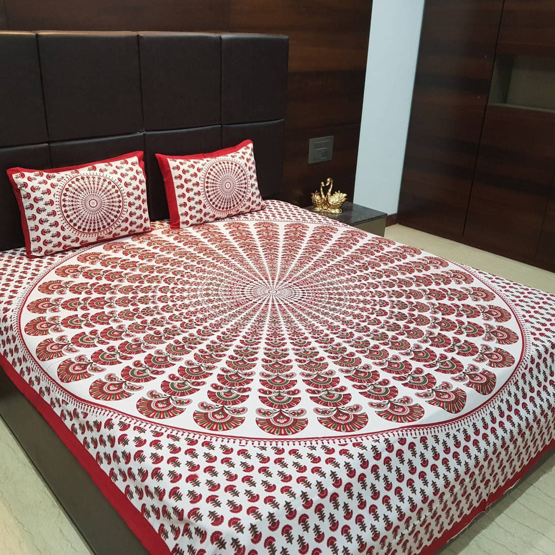 Navkaar Creation Cotton 1 Double Bedsheet with 2 Pillow Covers ( Red ) Navkaar Creation Cotton 1 Double Bedsheet with 2 Pillow Covers ( Red )