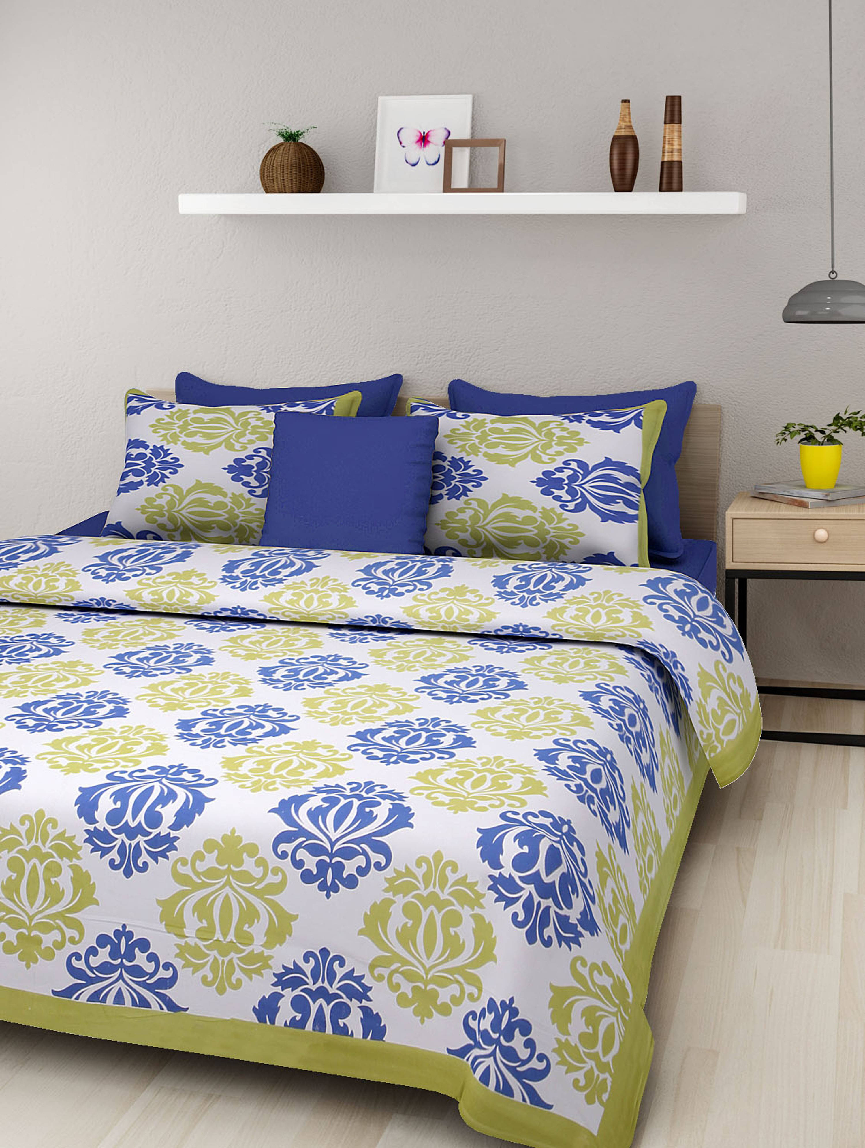     			Navkaar Creation Cotton 1 Double Bedsheet with 2 Pillow Covers ( Multicolor )