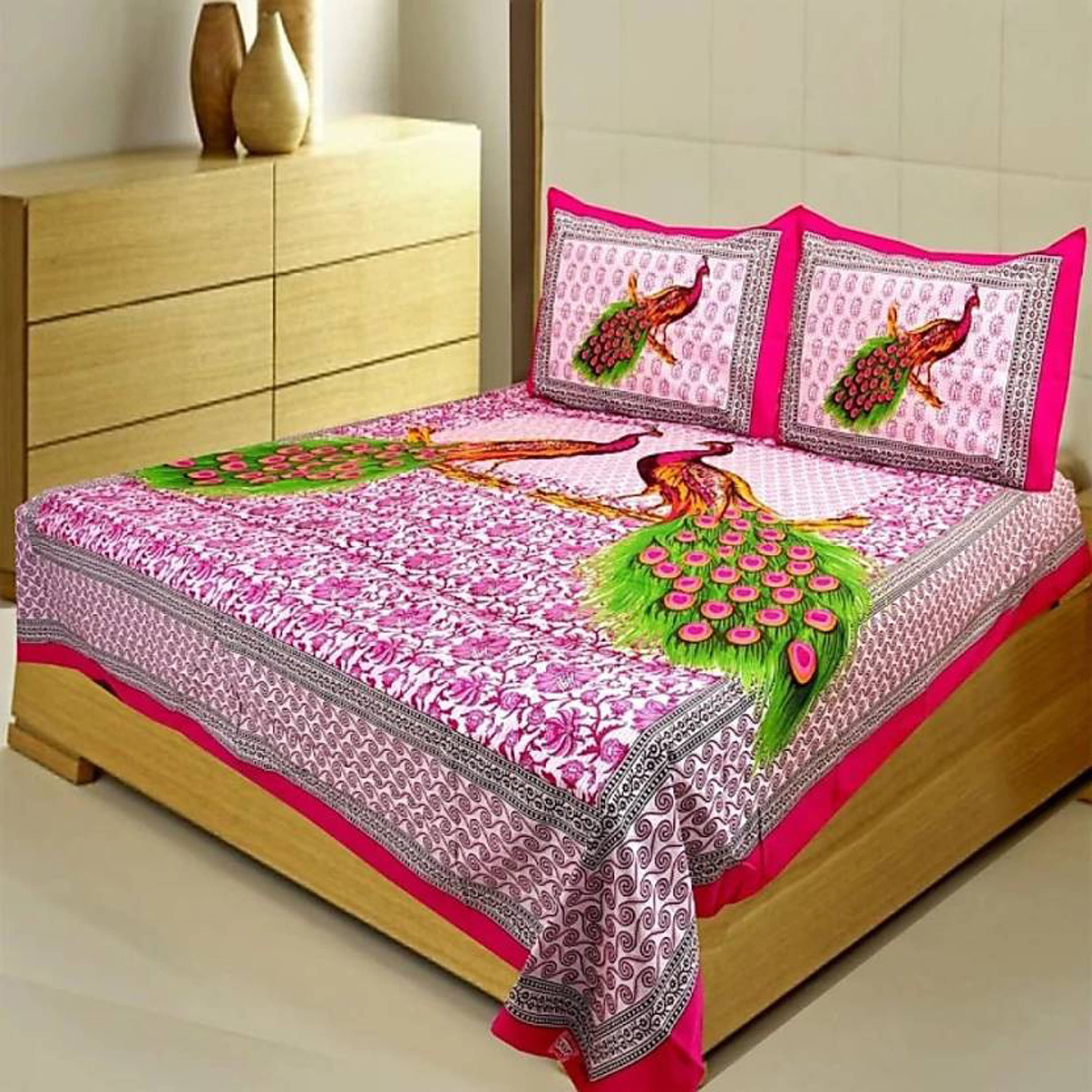 Navkaar Creation Cotton 1 Double Bedsheet with 2 Pillow Covers ( White ) Navkaar Creation Cotton 1 Double Bedsheet with 2 Pillow Covers ( White )
