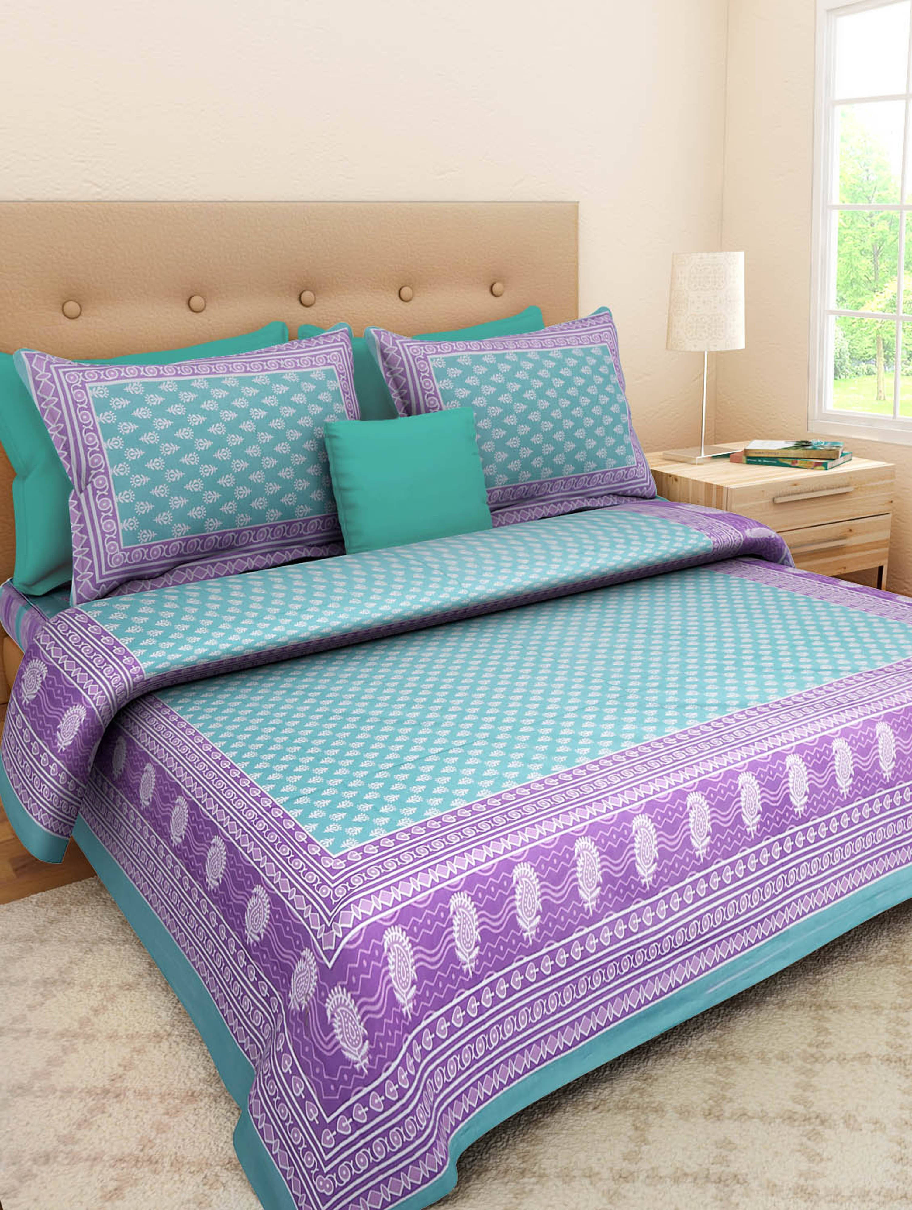     			Navkaar Creation Cotton 1 Double Bedsheet with 2 Pillow Covers ( Multicolor )