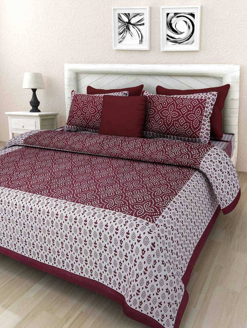Navkaar Creation Cotton 1 Double Bedsheet with 2 Pillow Covers ( Brown ) Navkaar Creation Cotton 1 Double Bedsheet with 2 Pillow Covers ( Brown )