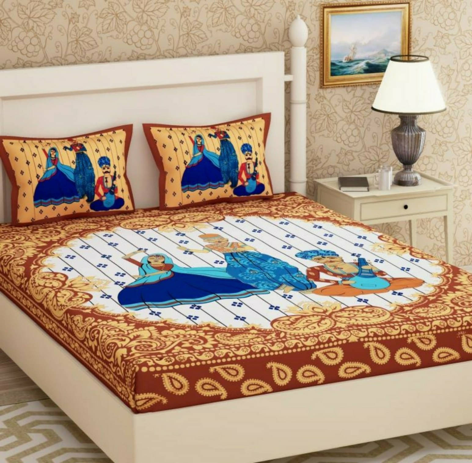 Navkaar Creation Cotton 1 Double Bedsheet with 2 Pillow Covers ( Brown ) Navkaar Creation Cotton 1 Double Bedsheet with 2 Pillow Covers ( Brown )