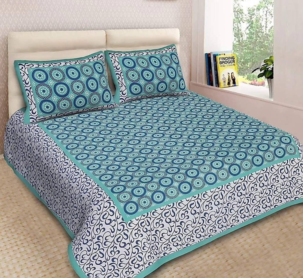 Navkaar Creation Cotton 1 Double Bedsheet with 2 Pillow Covers ( Blue ) Navkaar Creation Cotton 1 Double Bedsheet with 2 Pillow Covers ( Blue )