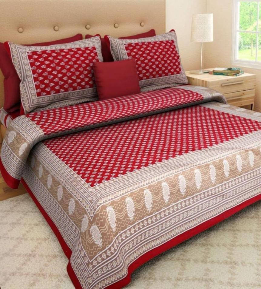 Navkaar Creation Cotton 1 Double Bedsheet with 2 Pillow Covers ( Multicolor ) Navkaar Creation Cotton 1 Double Bedsheet with 2 Pillow Covers ( Multicolor )