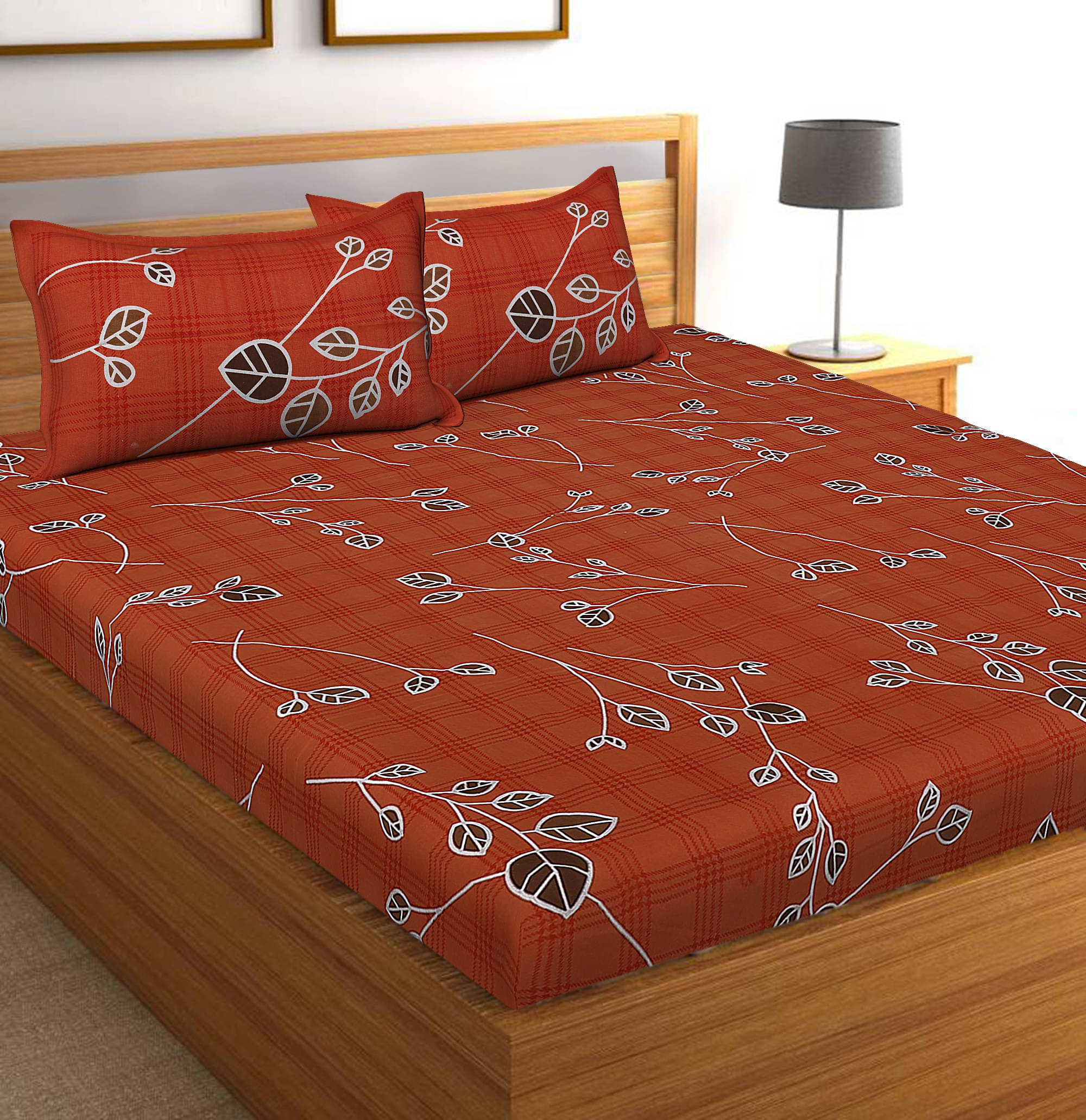 Navkaar Creation Cotton 1 Double Bedsheet with 2 Pillow Covers ( Red ) Navkaar Creation Cotton 1 Double Bedsheet with 2 Pillow Covers ( Red )