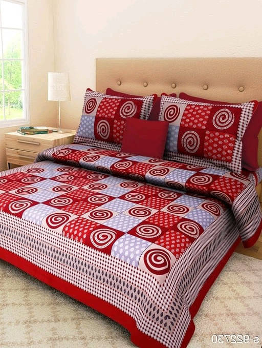Navkaar Creation Cotton 1 Double Bedsheet with 2 Pillow Covers ( Maroon ) Navkaar Creation Cotton 1 Double Bedsheet with 2 Pillow Covers ( Maroon )