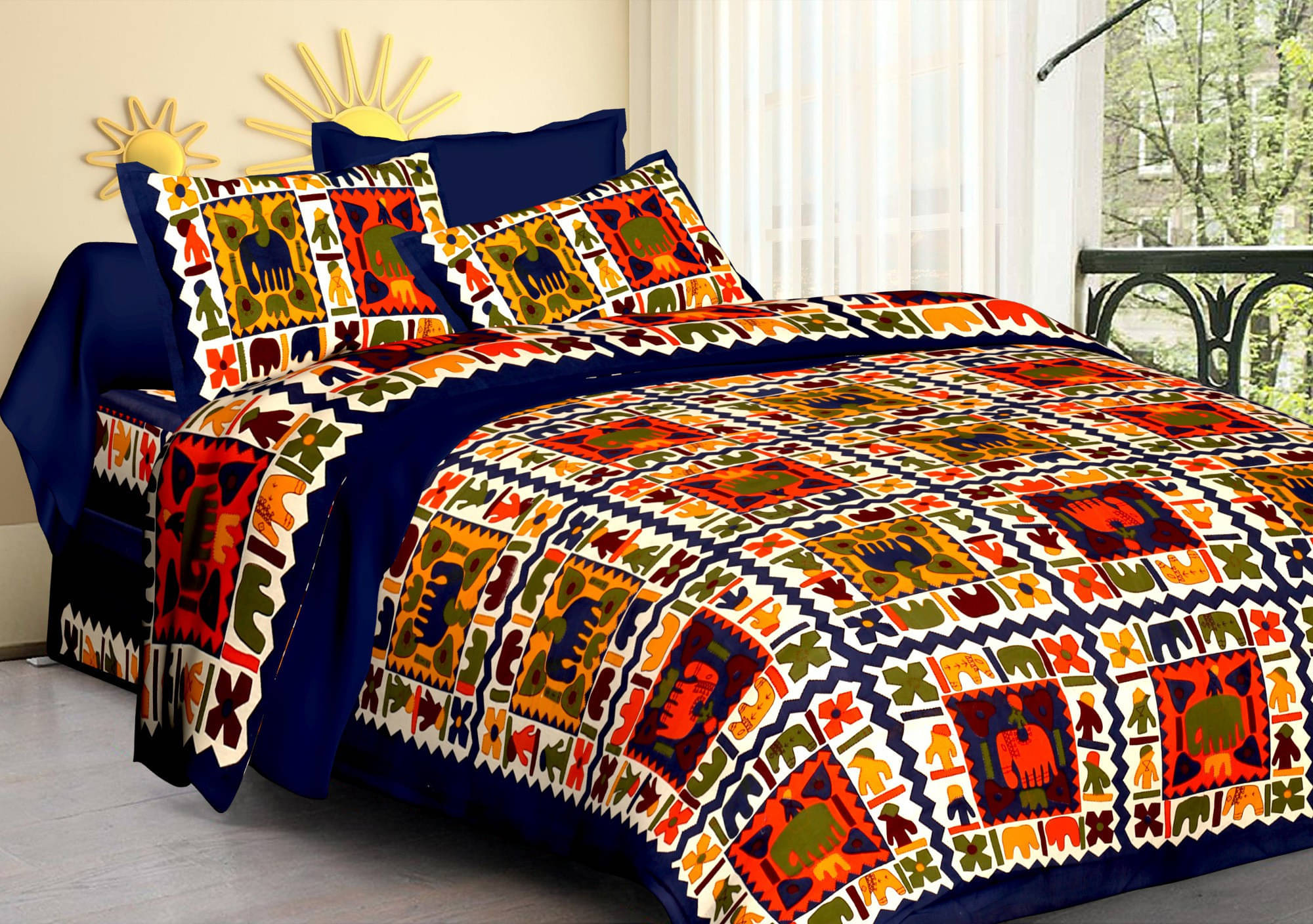 Navkaar Creation Cotton 1 Double Bedsheet with 2 Pillow Covers ( Red ) Navkaar Creation Cotton 1 Double Bedsheet with 2 Pillow Covers ( Red )