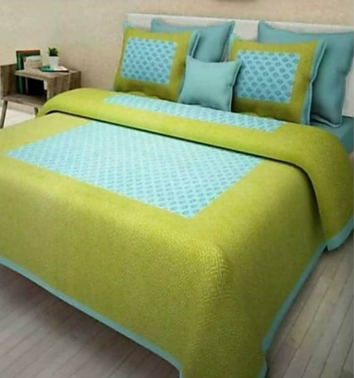 Navkaar Creation Cotton 1 Double Bedsheet with 2 Pillow Covers ( Blue ) Navkaar Creation Cotton 1 Double Bedsheet with 2 Pillow Covers ( Blue )