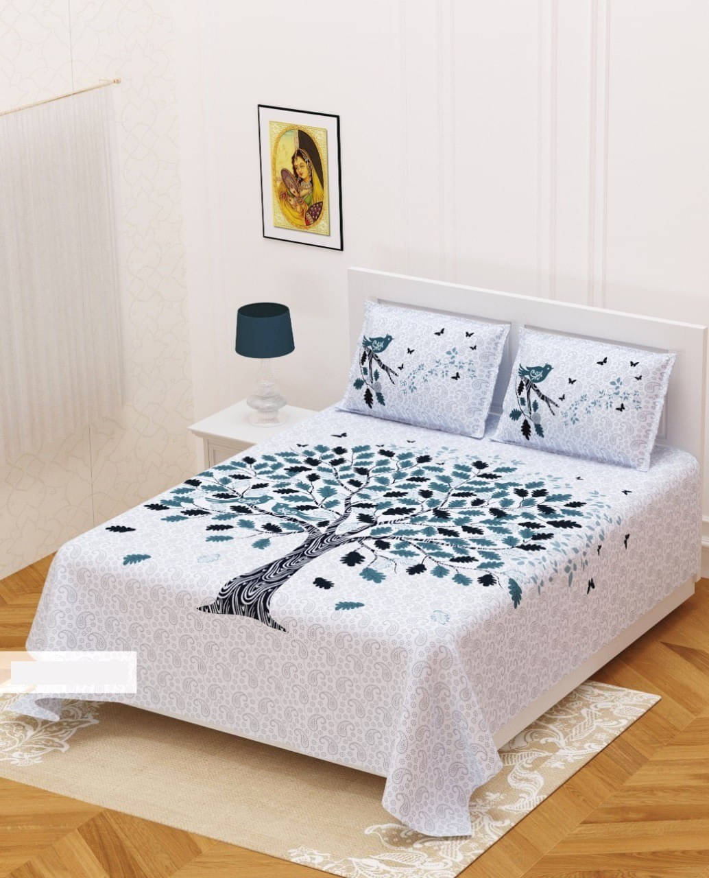Navkaar Creation Cotton 1 Double Bedsheet with 2 Pillow Covers ( White ) Navkaar Creation Cotton 1 Double Bedsheet with 2 Pillow Covers ( White )