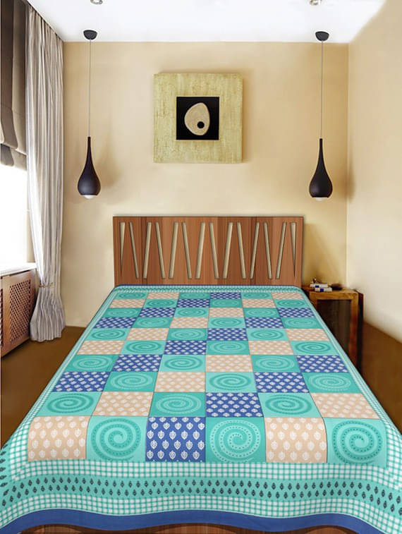 Navkaar Creation Cotton 1 Single Bedsheet with 1 Pillow Cover ( Blue ) Navkaar Creation Cotton 1 Single Bedsheet with 1 Pillow Cover ( Blue )