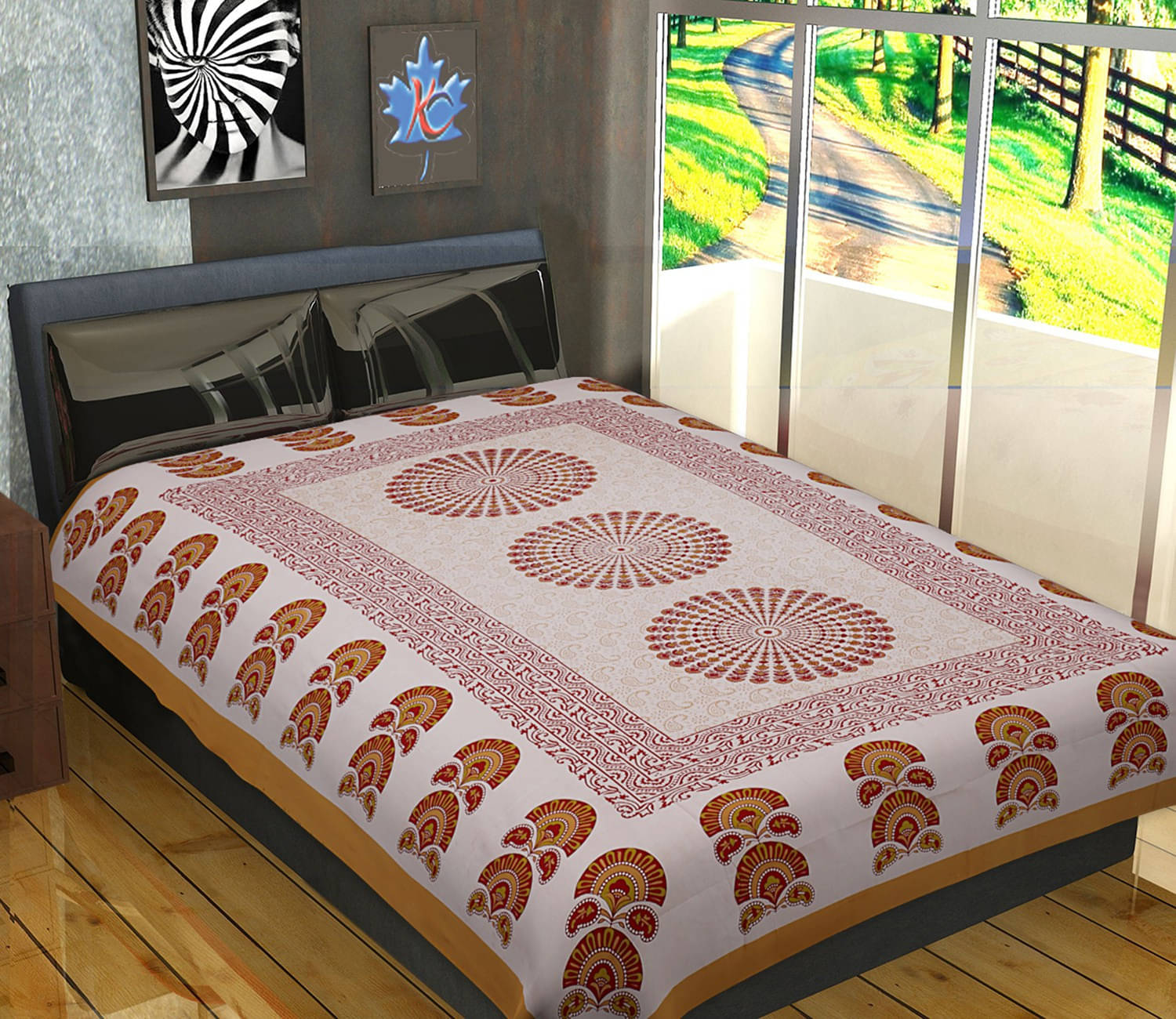 Navkaar Creation Cotton 1 Single Bedsheet with 1 Pillow Cover ( Brown ) Navkaar Creation Cotton 1 Single Bedsheet with 1 Pillow Cover ( Brown )