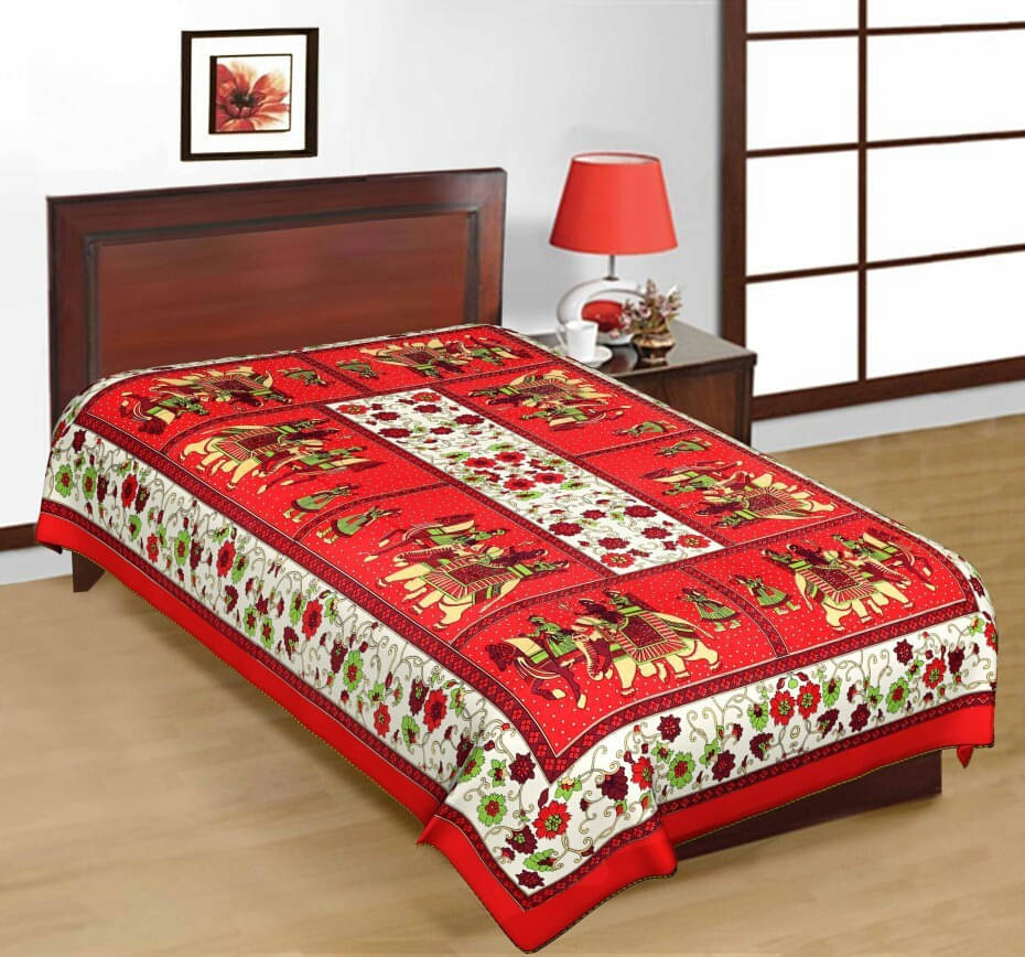 Navkaar Creation Cotton 1 Single Bedsheet with 1 Pillow Cover ( Multicolor ) Navkaar Creation Cotton 1 Single Bedsheet with 1 Pillow Cover ( Multicolor )