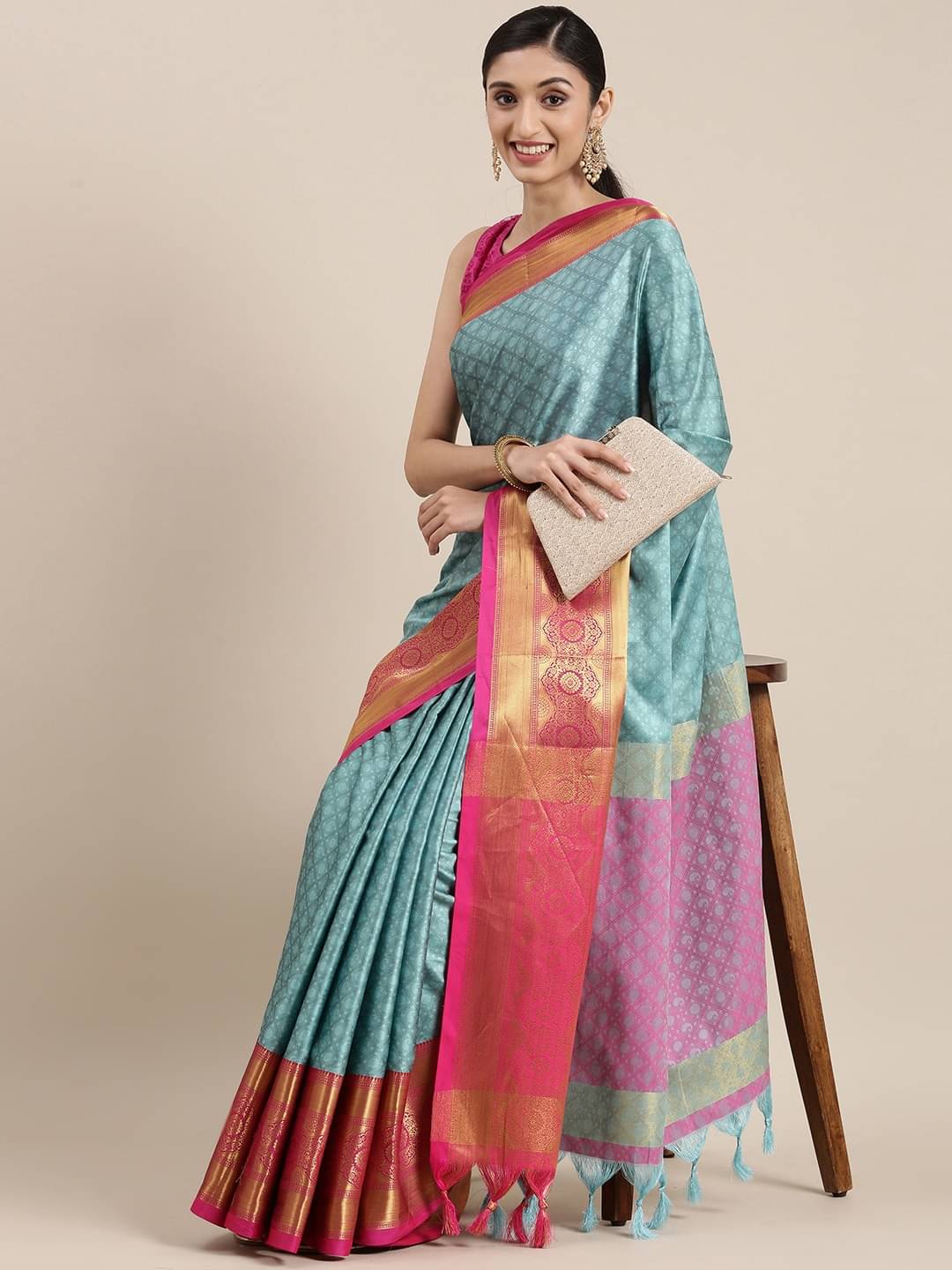 Rangtulika Ethnics Cotton Woven Banarasi saree With Unstitched Blouse Piece ( Light Blue ) Rangtulika Ethnics Cotton Woven Banarasi saree With Unstitched Blouse Piece ( Light Blue )