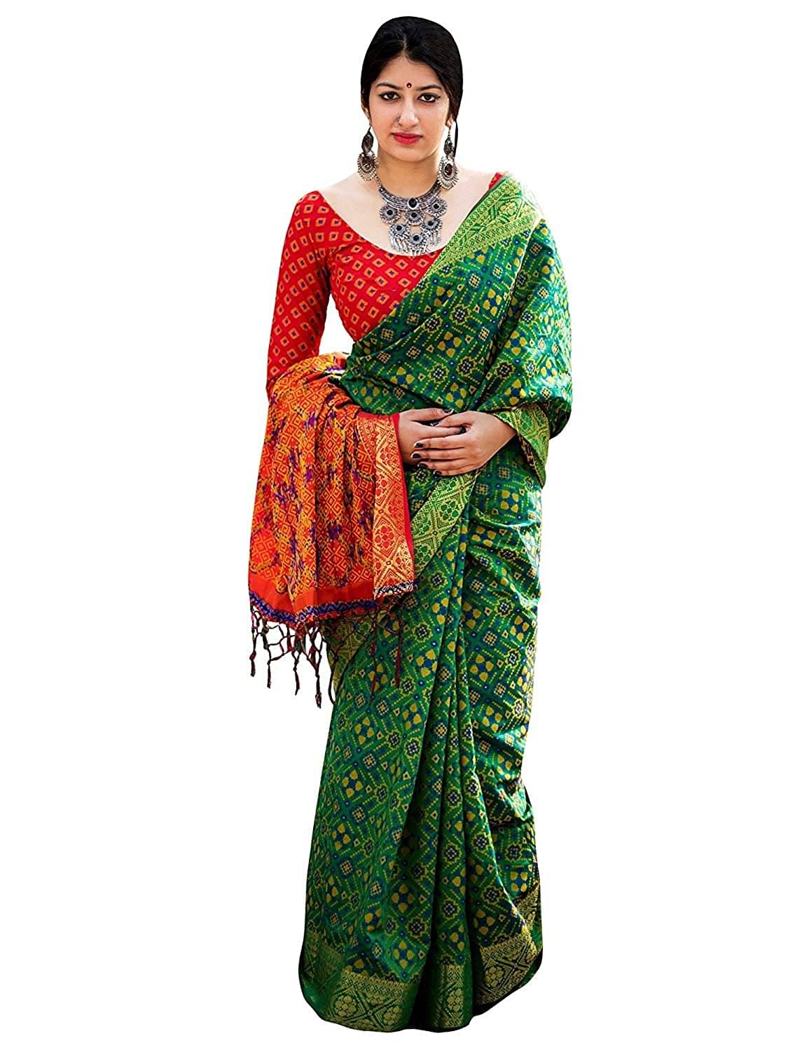 Rangtulika Ethnics Silk Woven Banarasi saree With Unstitched Blouse Piece ( Green ) Rangtulika Ethnics Silk Woven Banarasi saree With Unstitched Blouse Piece ( Green )
