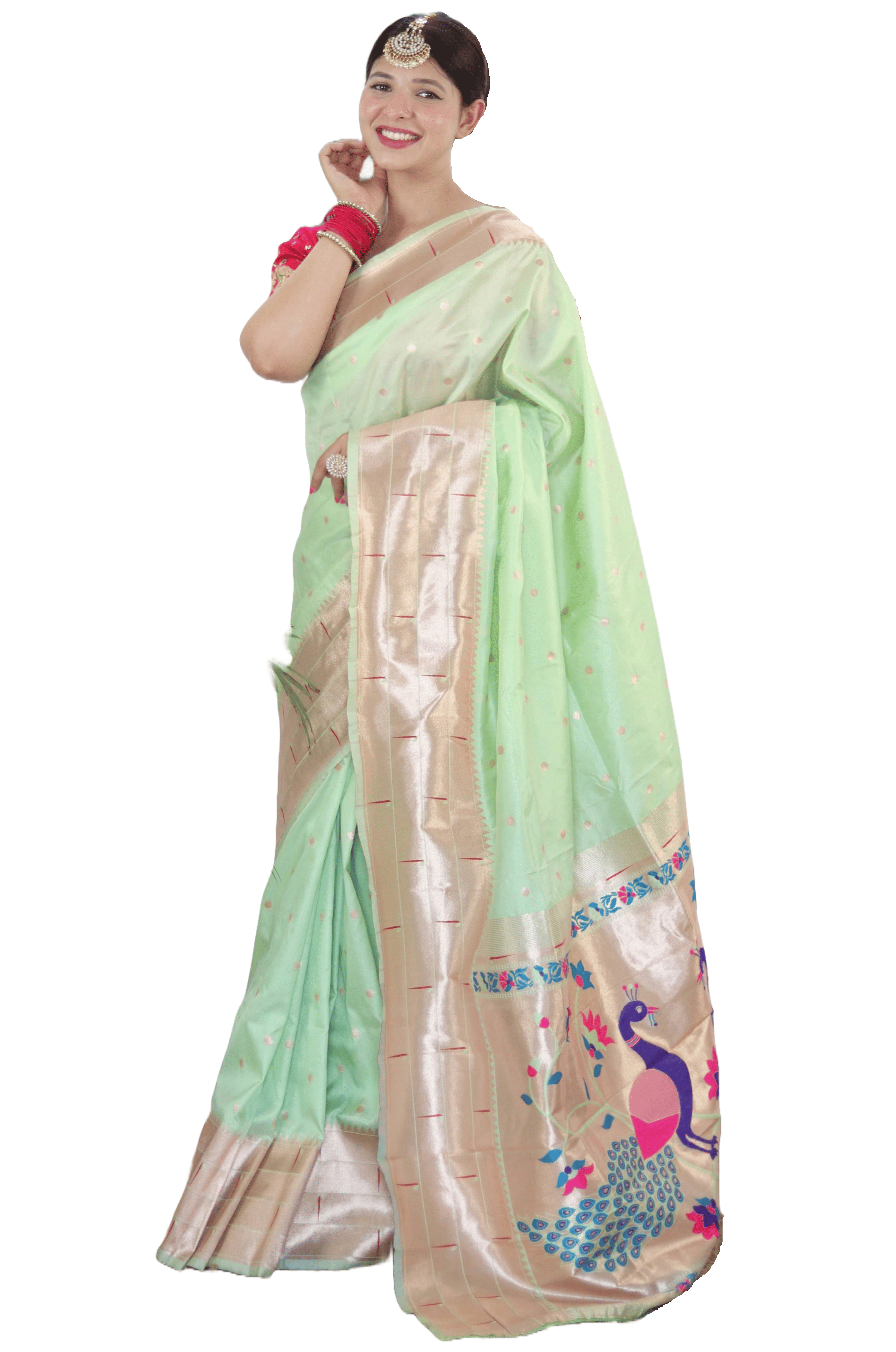Rangtulika Ethnics Silk Woven Banarasi saree With Unstitched Blouse Piece ( Mint Green ) Rangtulika Ethnics Silk Woven Banarasi saree With Unstitched Blouse Piece ( Mint Green )