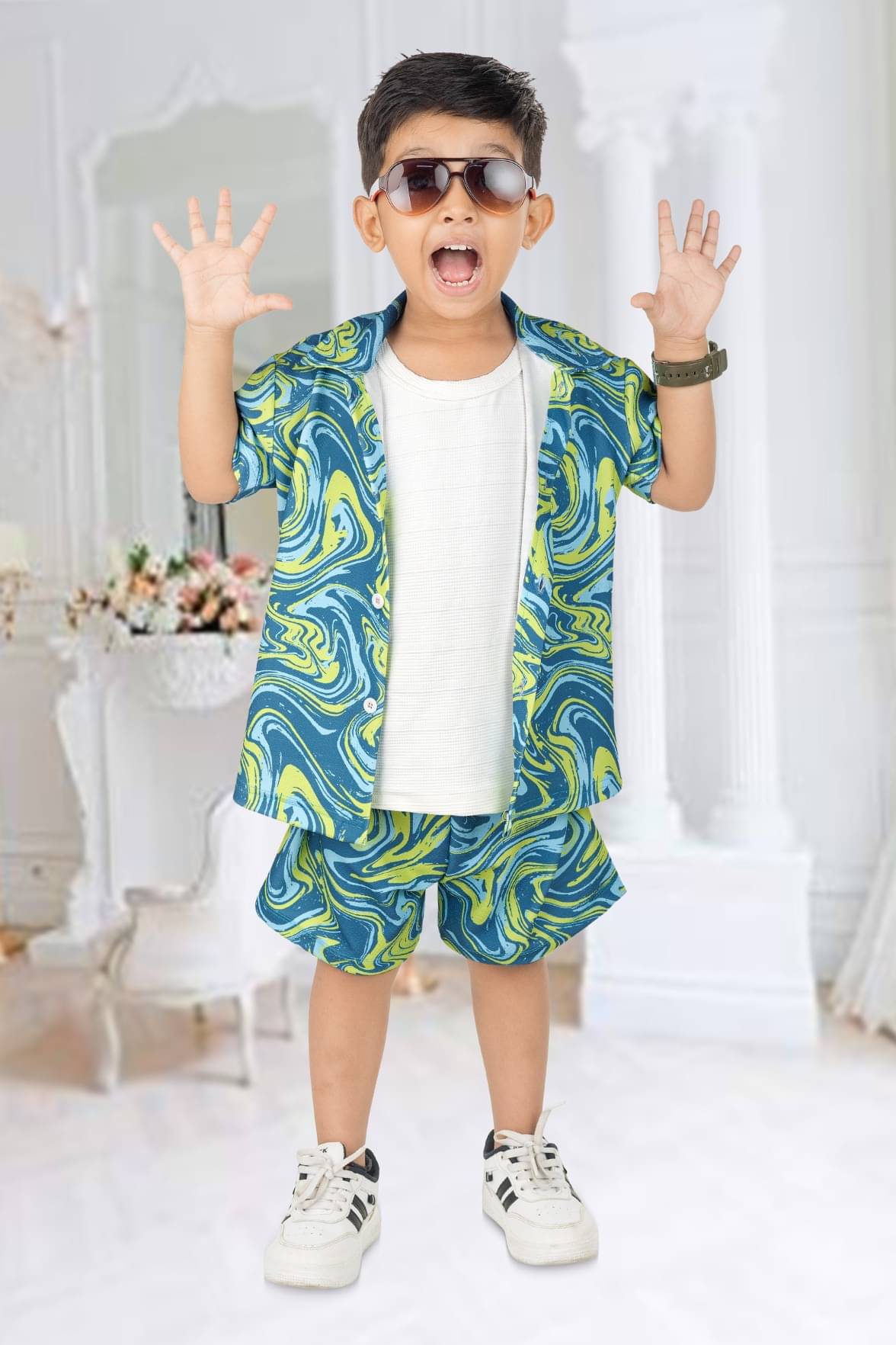     			s muktar garments Pack of 1 Baby Boys Cotton Blend Shirt & Shorts Set ( Multicolor )