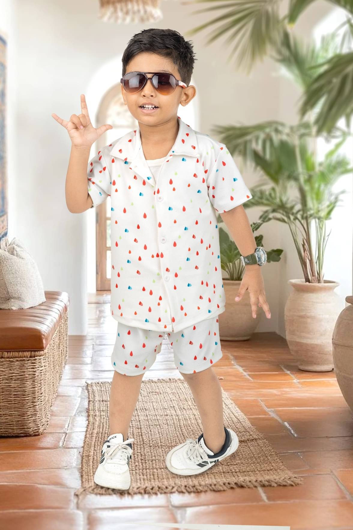     			s muktar garments Pack of 1 Baby Boys Cotton Blend Shirt & Shorts Set ( Multicolor )
