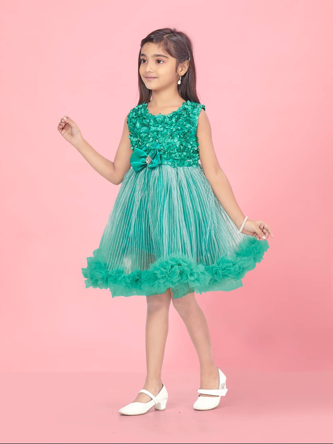 Aarika Net Frock For Baby Girls ( Pack of 1 , Green ) Aarika Net Frock For Baby Girls ( Pack of 1 , Green )