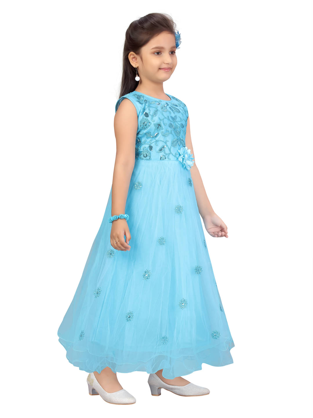 Aarika Net Gown For Baby Girls ( Pack of 1 , Turquoise ) Aarika Net Gown For Baby Girls ( Pack of 1 , Turquoise )