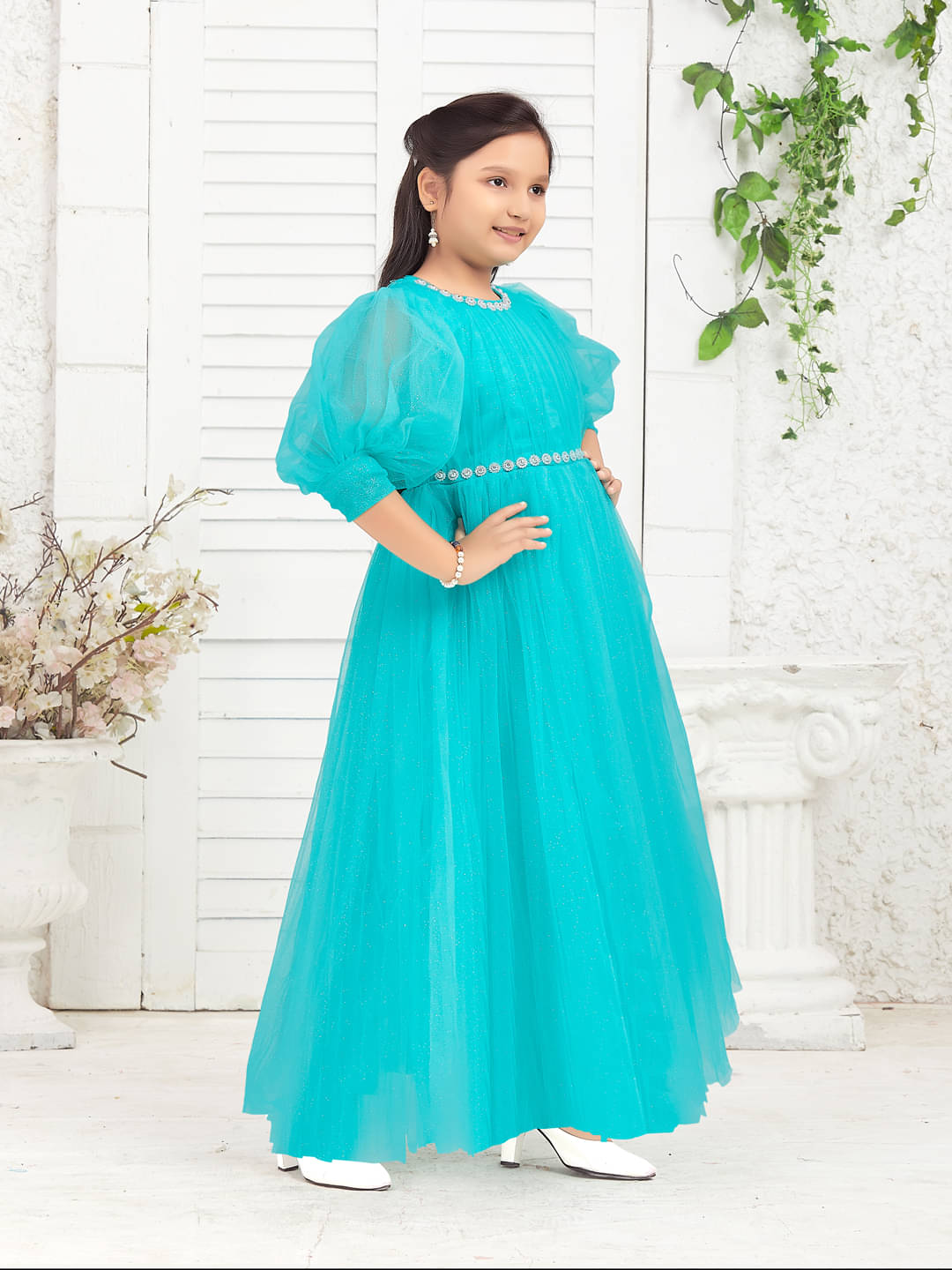     			Aarika Net Gown For Baby Girls ( Pack of 1 , Sea Green )