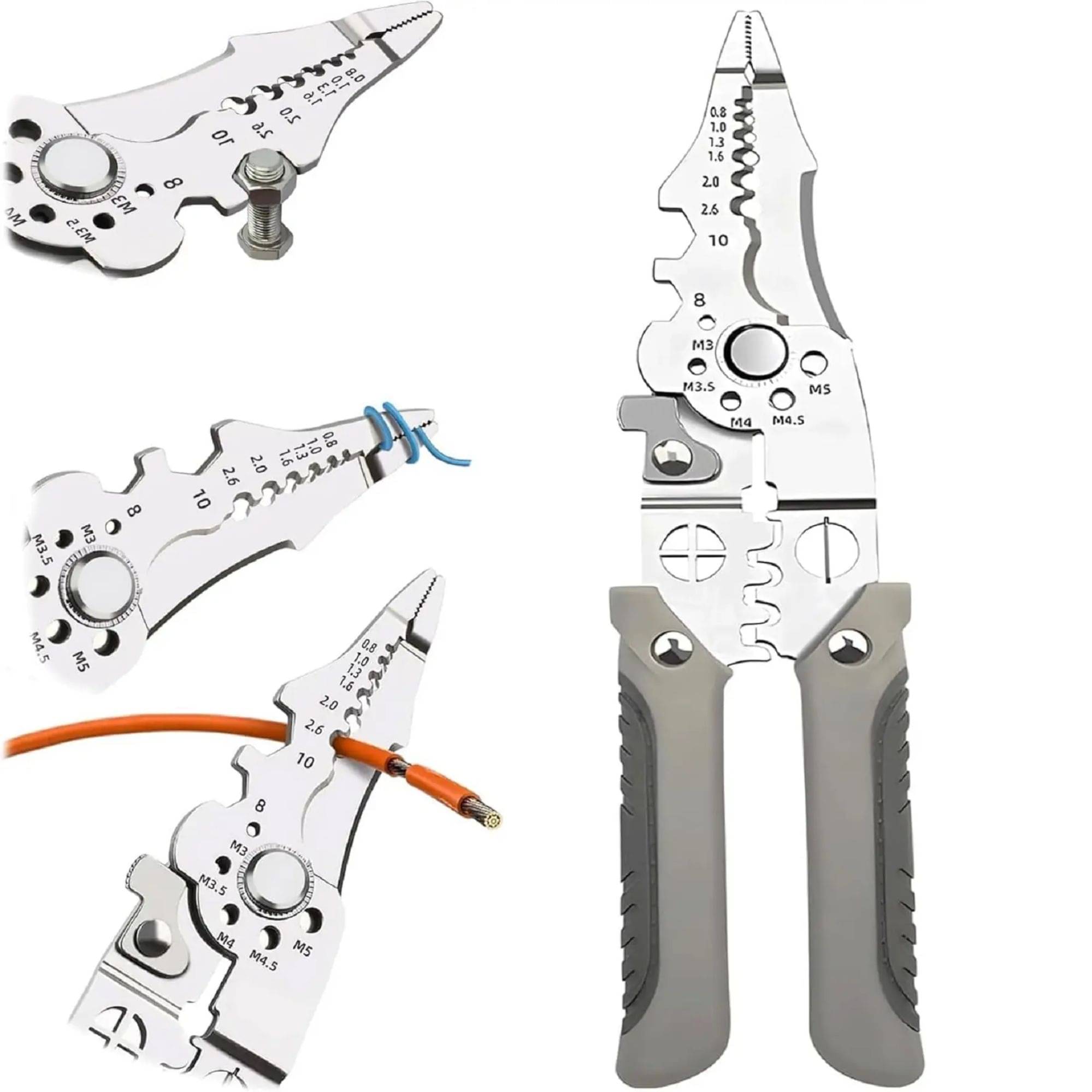     			All in 1 Multifunction Stainless Steel Wire Stripper/Wire Crimping Tool, Wire Cutter, Wire Crimper, Cable Stripper, Wiring Tools and Multi-Function Hand Tool (ALL IN 1)