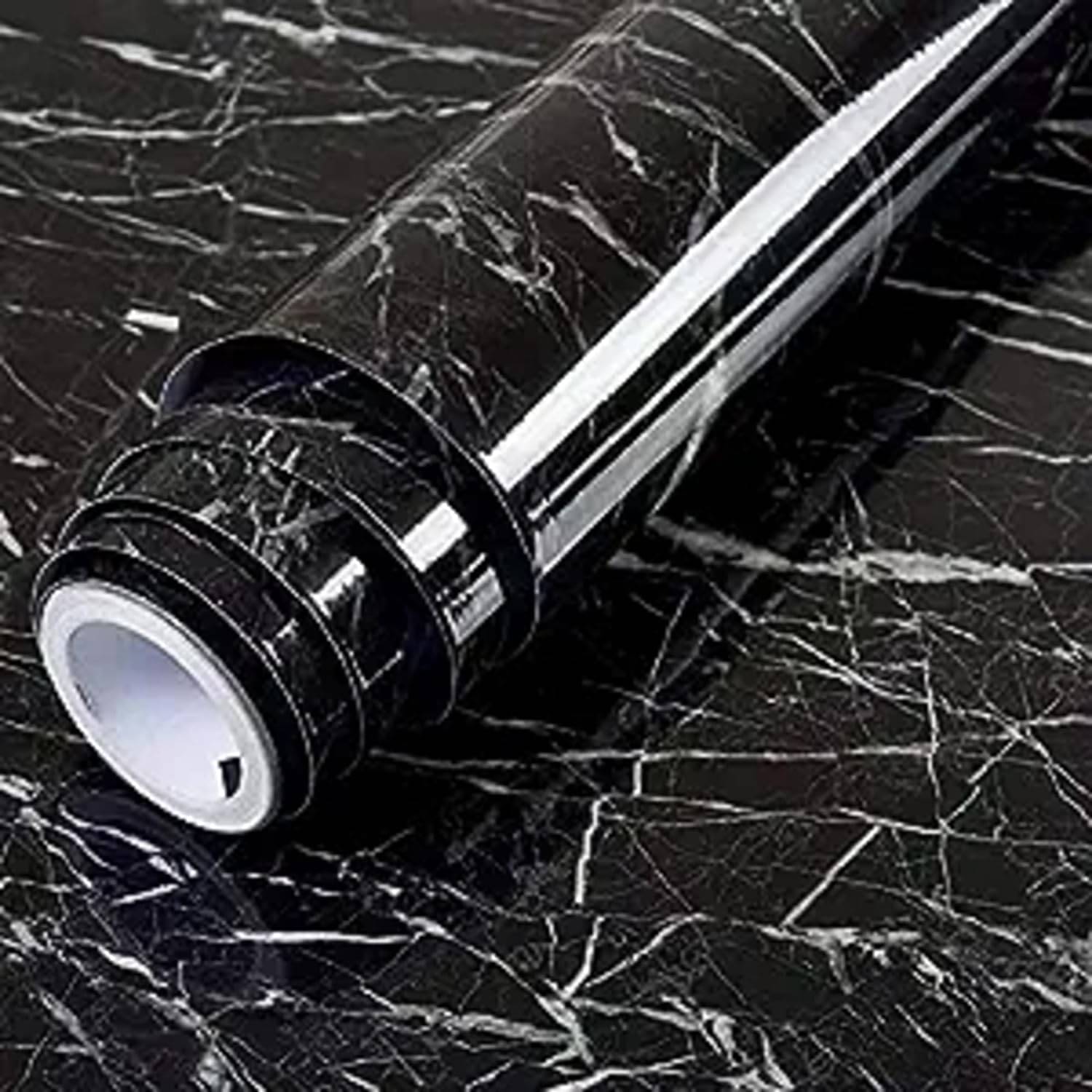 Black Marble Wallpaper 60x200 cm     			Black Marble Wallpaper 60x200 cm
