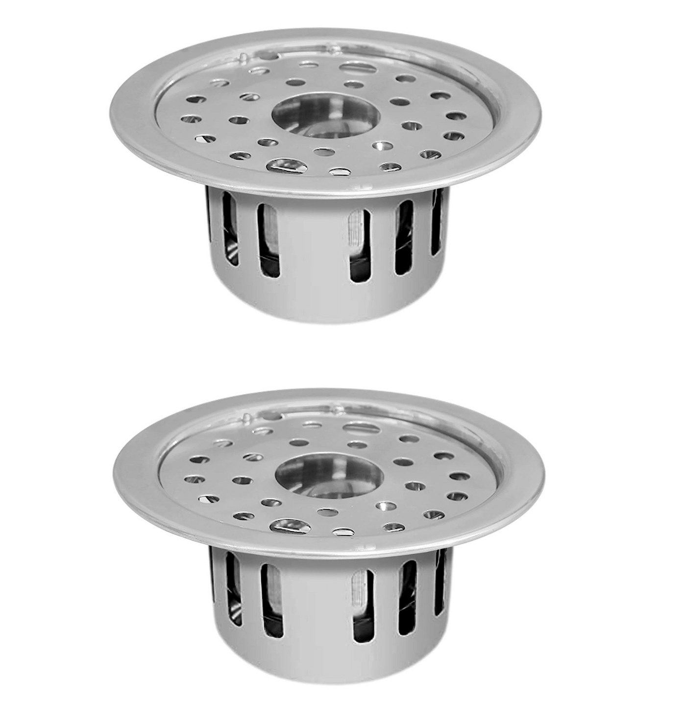     			COSSIMO Stainless Steel 5" Inch Holly Round Hole with Anti Cockroach Water Drain Lock Jali for Bathroom & Kitchen (Pack of 2)