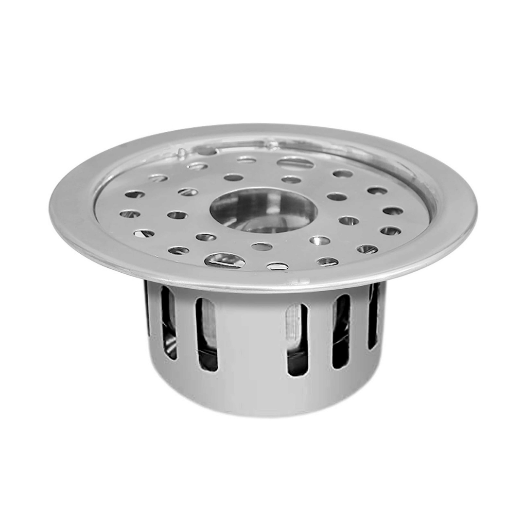 COSSIMO Stainless Steel 5" Inch Holly Round Hole with Anti Cockroach Water Drain Lock Jali for Bathroom & Kitchen (Pack of 1)