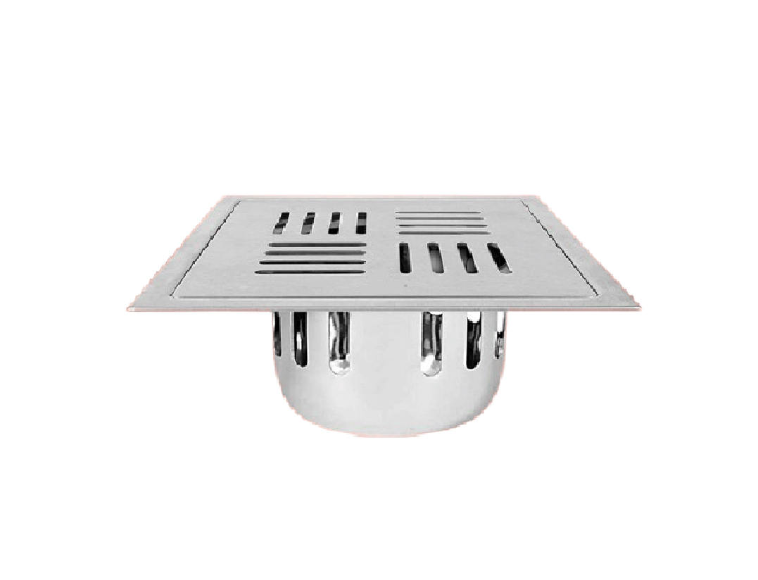 COSSIMO Stainless Steel 5"x5" Fleek Square Plain with Anti Cockroach Water Drain Floor Jali for Bathroom & Kitchen (Pack of 1)