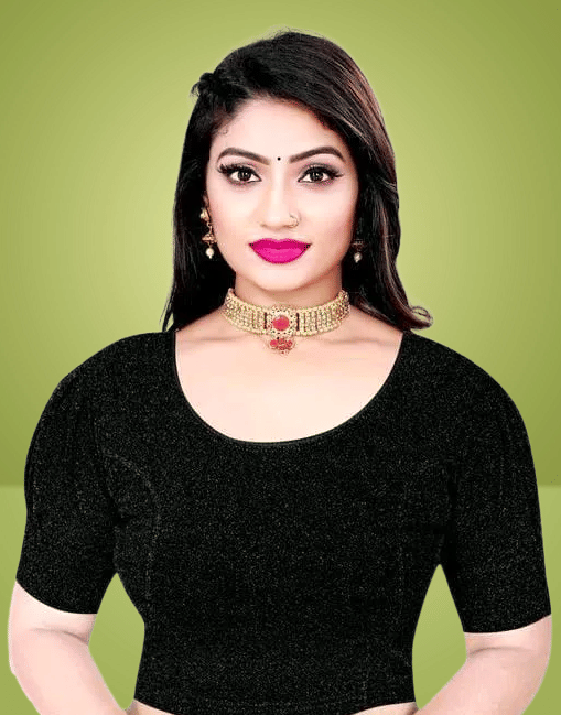 DELTIN HUB Black Readymade without Pad Jacquard Women's Blouse ( Pack of 1 ) DELTIN HUB Black Readymade without Pad Jacquard Women's Blouse ( Pack of 1 )