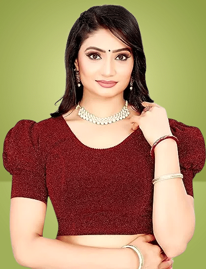     			DELTIN HUB Maroon Readymade without Pad Jacquard Women's Blouse ( Pack of 1 )