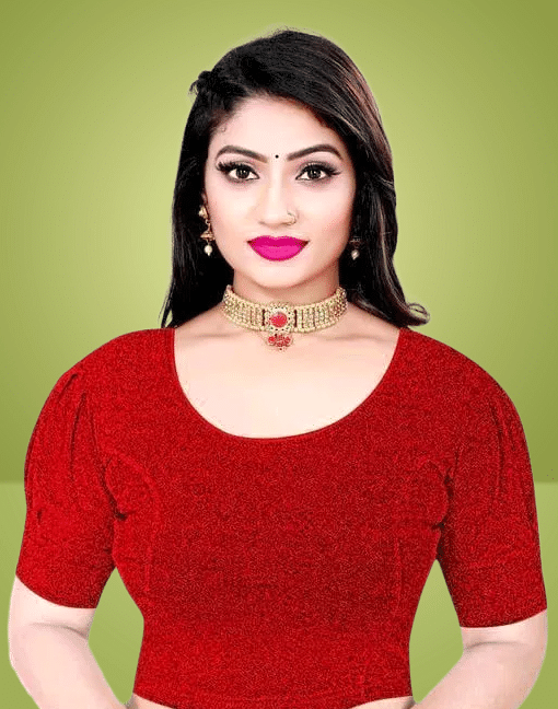     			DELTIN HUB Red Readymade without Pad Jacquard Women's Blouse ( Pack of 1 )