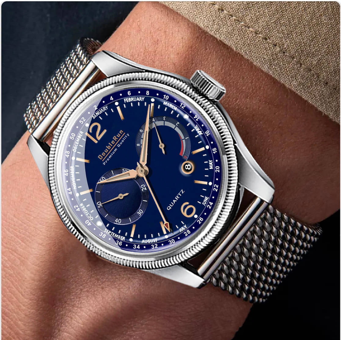     			DoubleRun Silver Stainless Steel Analog Men's Watch