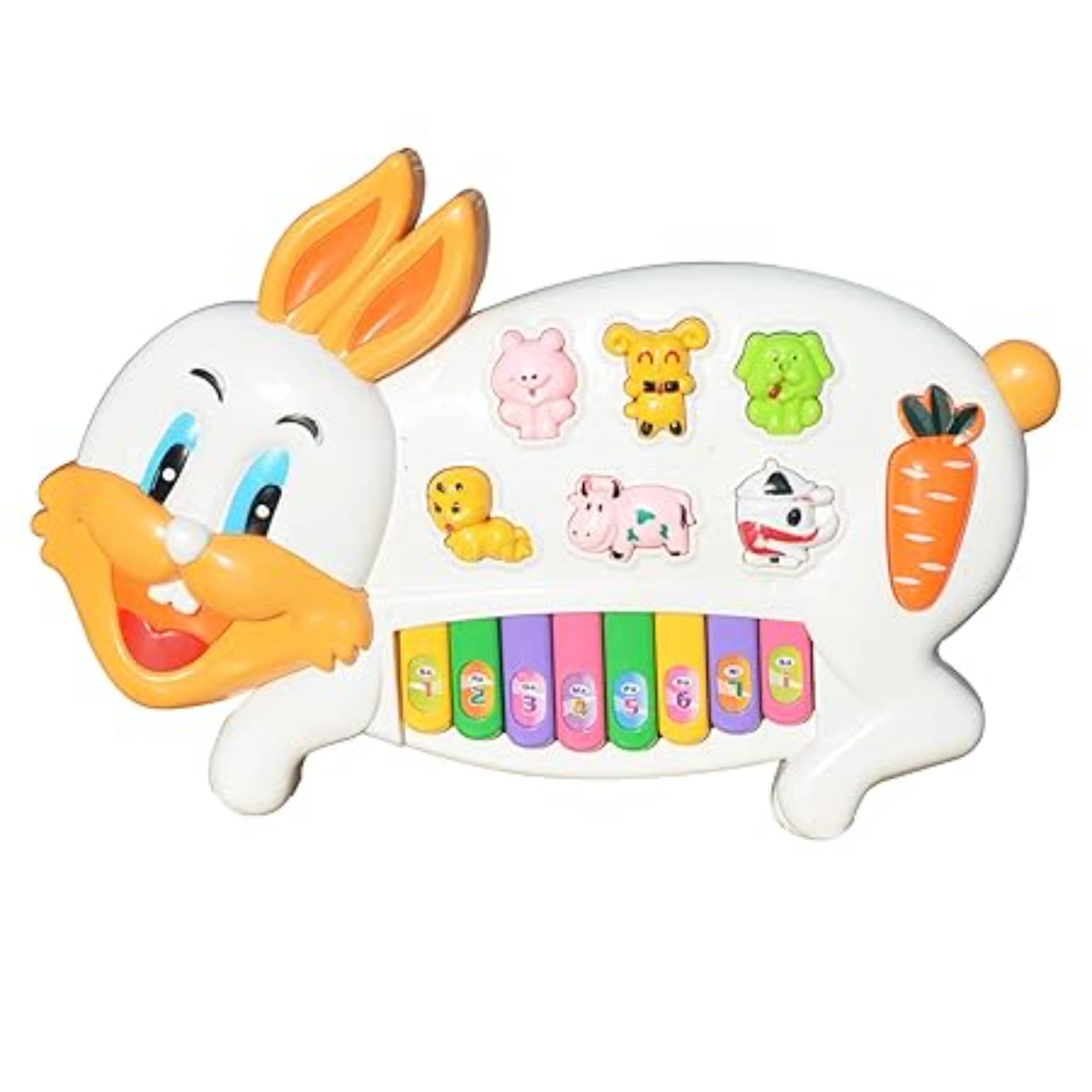 Esnapy Rabbit Paino Portable Multi-Function Electronic Funny Animal Sound Keyboard Piano Early Skill Developmental Attractive Musical Toys (Multicolor) Esnapy Rabbit Paino Portable Multi-Function Electronic Funny Animal Sound Keyboard Piano Early Skill Developmental Attractive Musical Toys (Multicolor)