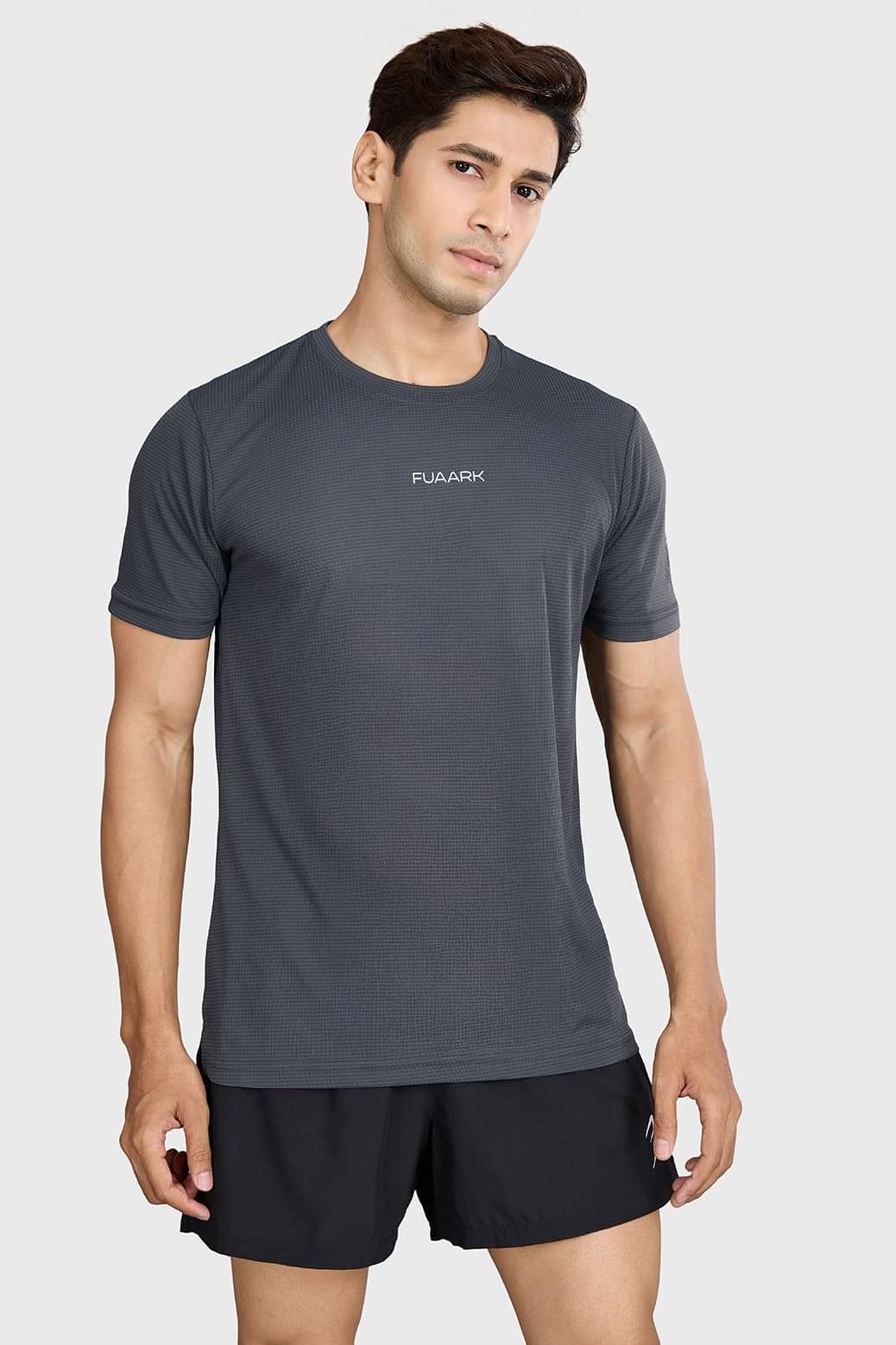 Fuaark Grey Polyester Regular Fit Men's Sports T-Shirt ( Pack of 1 ) Fuaark Grey Polyester Regular Fit Men's Sports T-Shirt ( Pack of 1 )