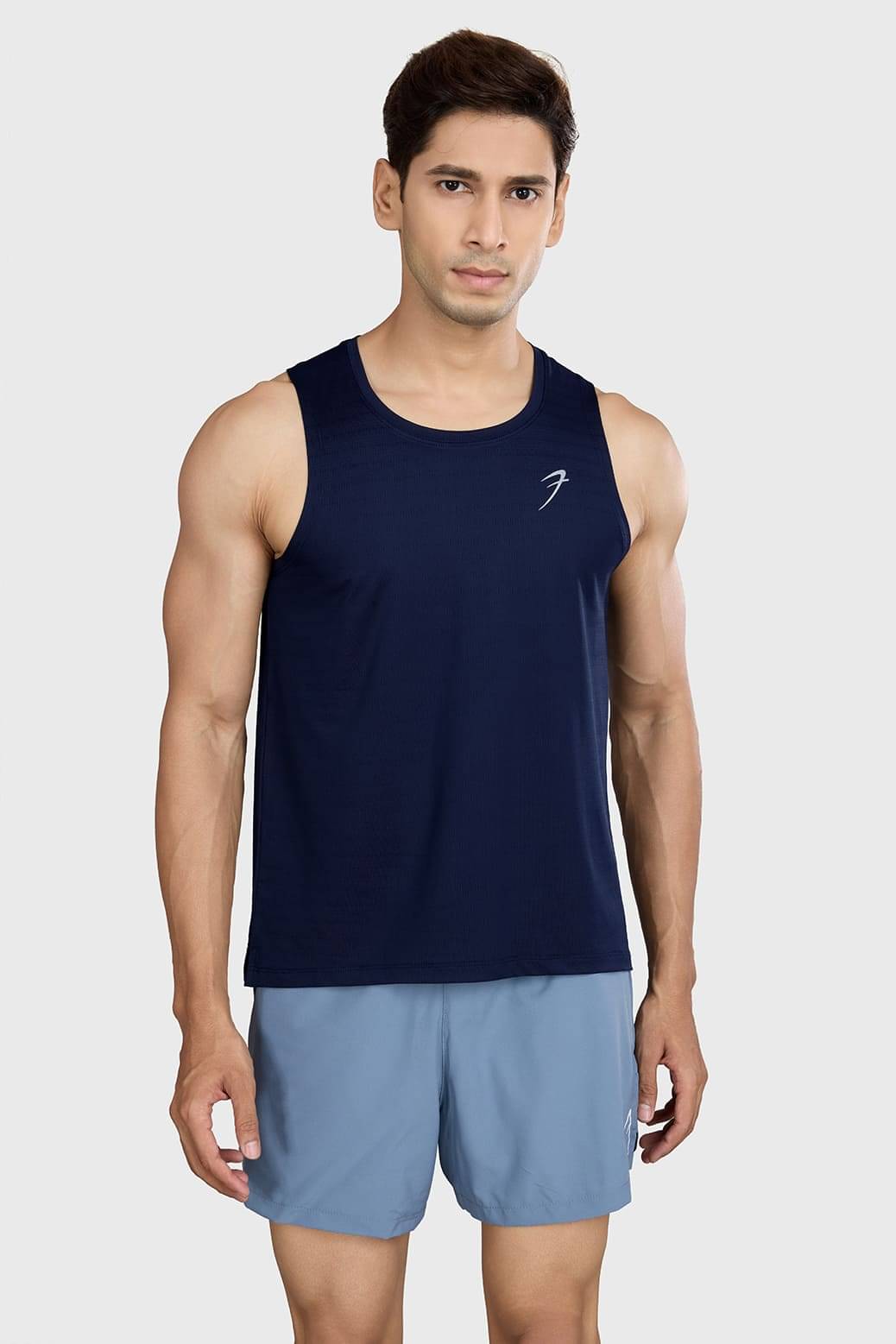 Fuaark Navy Polyester Regular Fit Men's Tanks ( Pack of 1 ) Fuaark Navy Polyester Regular Fit Men's Tanks ( Pack of 1 )