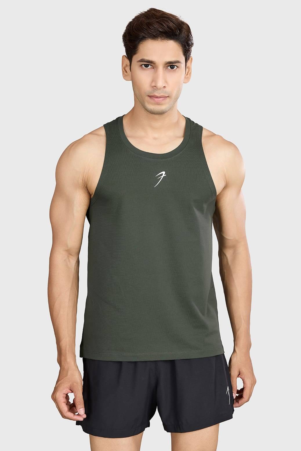 Fuaark Olive Polyester Regular Fit Men's Tanks ( Pack of 1 ) Fuaark Olive Polyester Regular Fit Men's Tanks ( Pack of 1 )